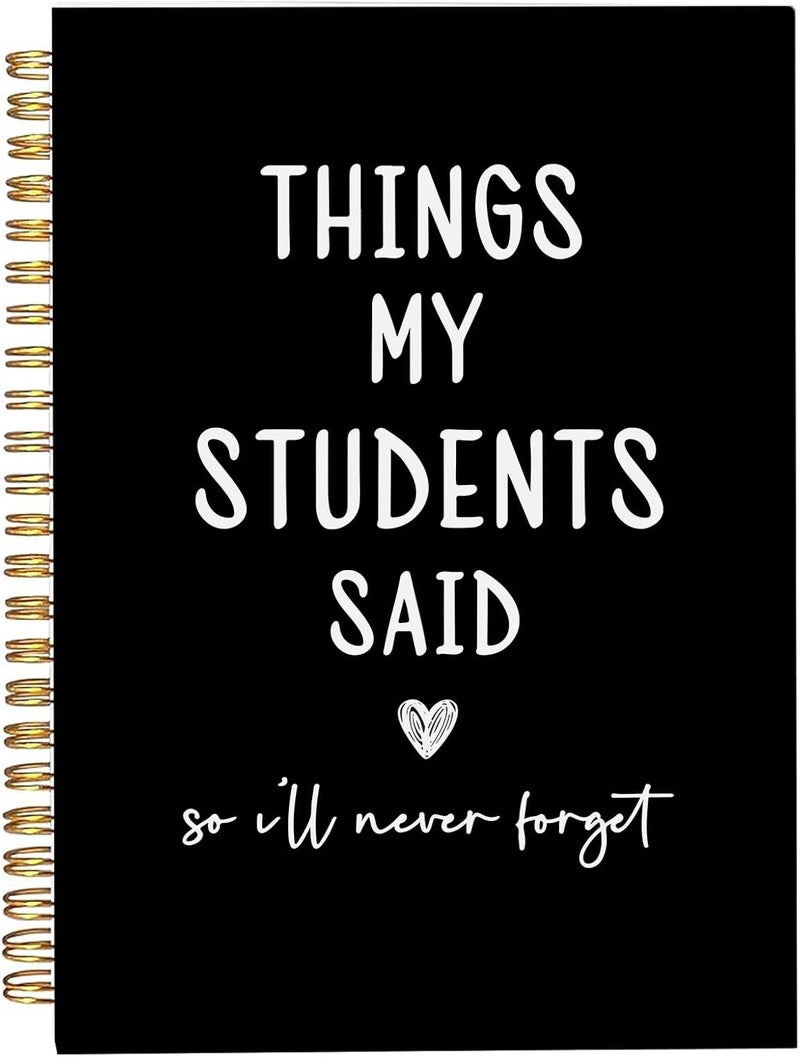 bitCNY Teacher Gift Spiral Notebook - Thank You Gift for Teacher, Teacher Appreciation Gifts, Keepsake Journal, Teacher Notebooks for School Supplies, Home & Office, Spiral Bound 5.5x8.3（Black） - Image 1